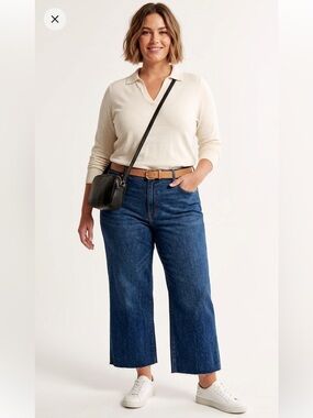 Abercrombie & Finch Curve Love Blue The Baggy Low Rise Jean Size 20 S Cotton
